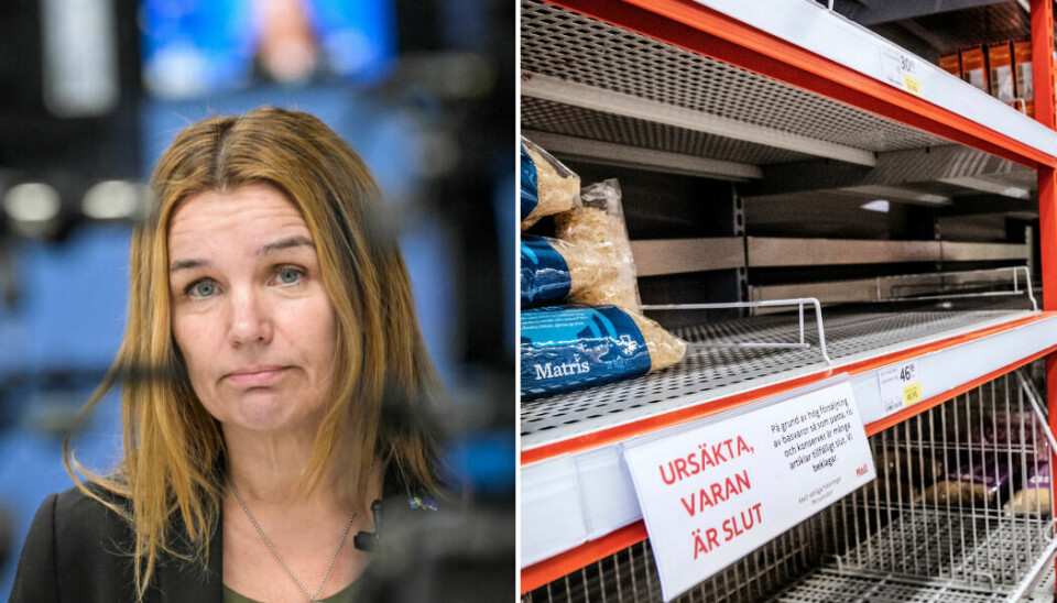 Landsbygdsminister Anna-Caren Sätherberg håller pressträff om livsmedelsförsörjningen med anledning av den allvarliga säkerhetspolitiska utvecklingen.