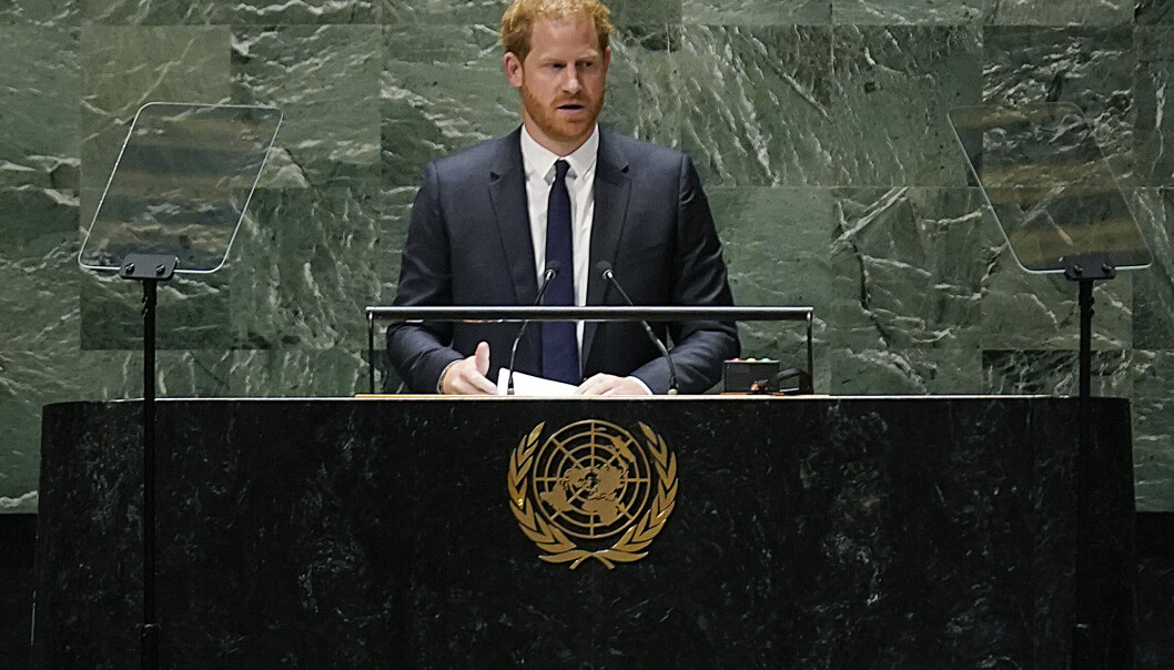 Prins Harry av Storbritannien höll på måndagen tal i FN:s generalförsamling med anledning av Nelson Mandela-dagen.