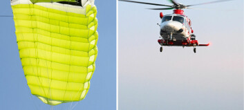 Fallskärmshoppare har fastnat i hög mast – hänger 60 meter upp i luften