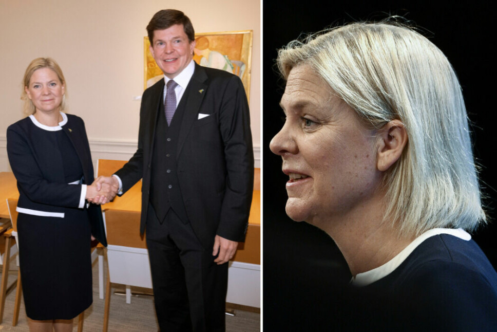 Magdalena Andersson (S) har formellt meddelat sin avgång, men sitter kvar för att leda en övergångsregering. Ulf Kristersson (M) väntas få uppdraget av talmannen att sondera för en ny regering.