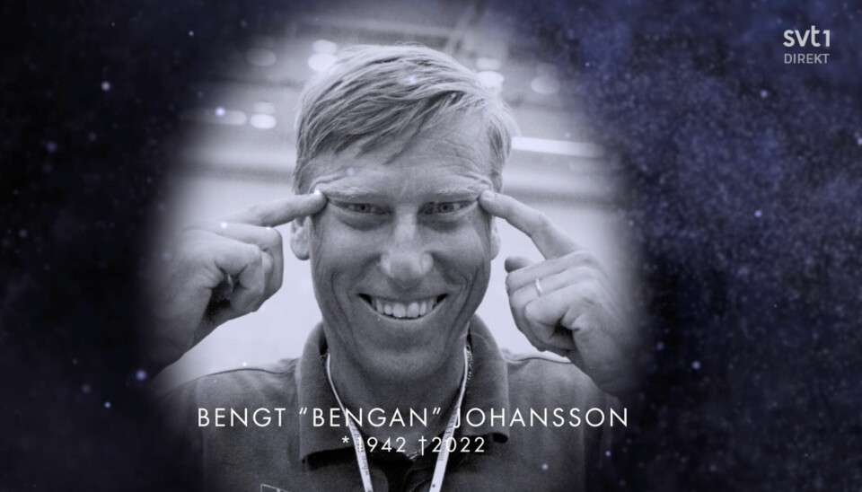 Bild på Bengt 'Bengan' Johansson från för-OS i Atlanta 1995. Bilden visades på Idrottsgalan 2023 som sändes på SVT.