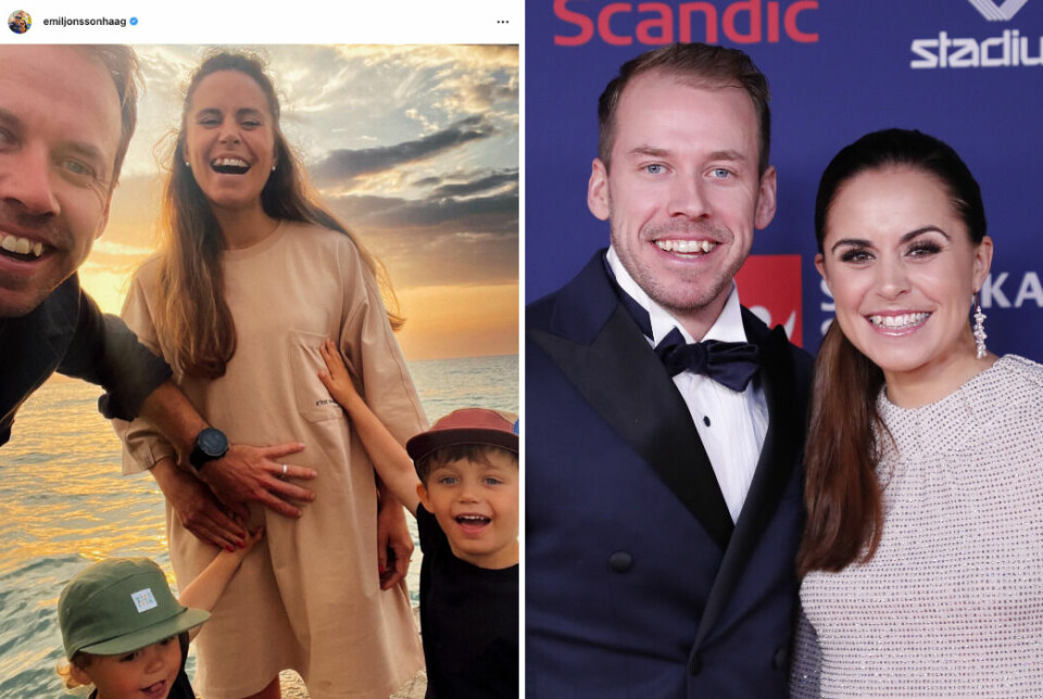 Skidprofilerna Anna och Emil Jönsson Haag väntar sitt tredje gemensamma barn.